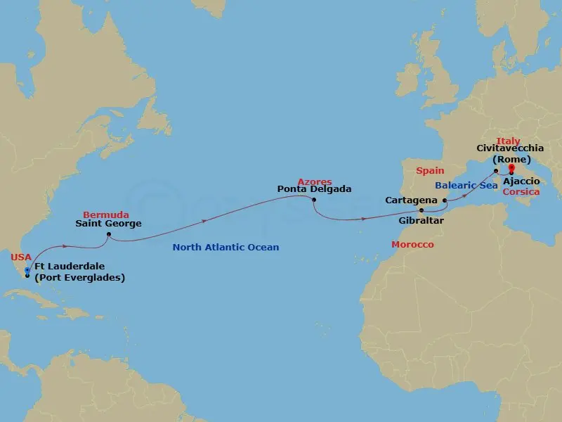 Itinerary schematic diagram