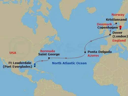 Itinerary schematic diagram