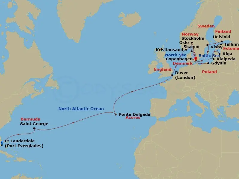 Itinerary schematic diagram
