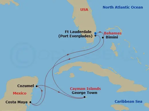 Itinerary schematic diagram