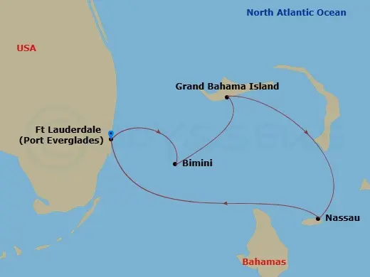 Itinerary schematic diagram