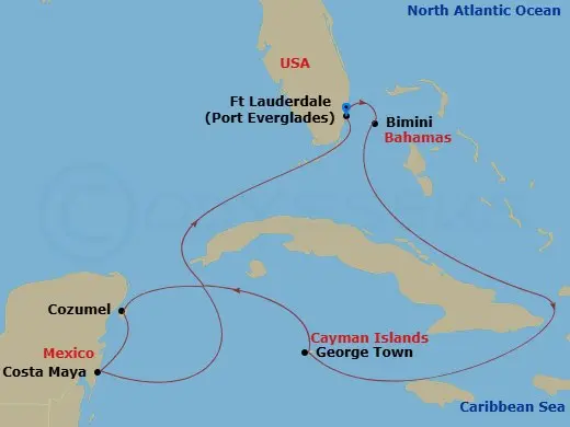 Itinerary schematic diagram