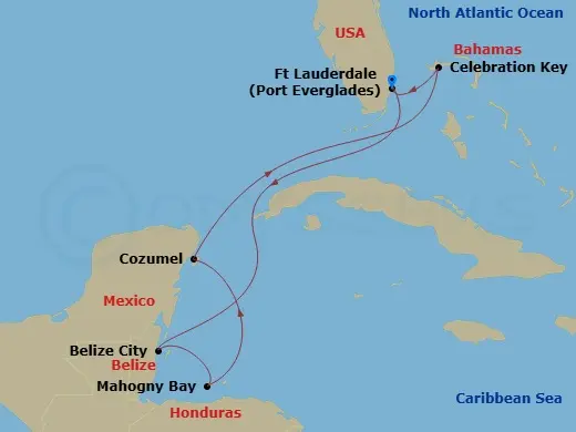 Itinerary schematic diagram