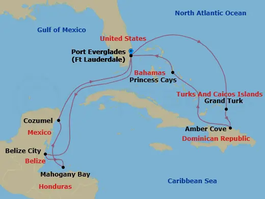 Itinerary schematic diagram
