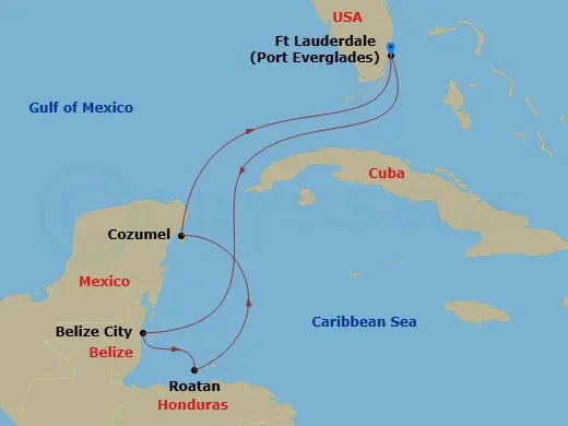 Itinerary schematic diagram