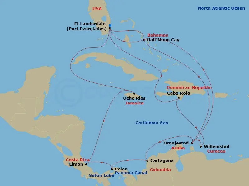 Itinerary schematic diagram