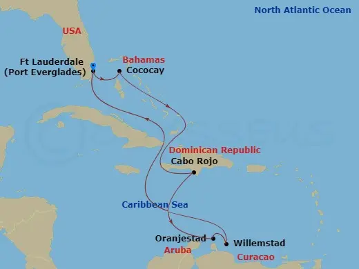 Itinerary schematic diagram
