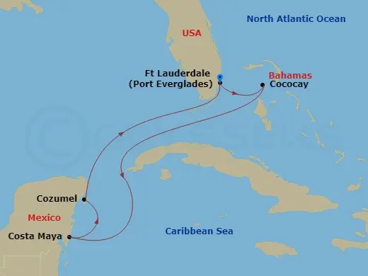 Itinerary schematic diagram