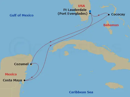 Itinerary schematic diagram