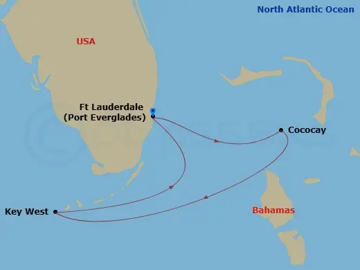 Itinerary schematic diagram