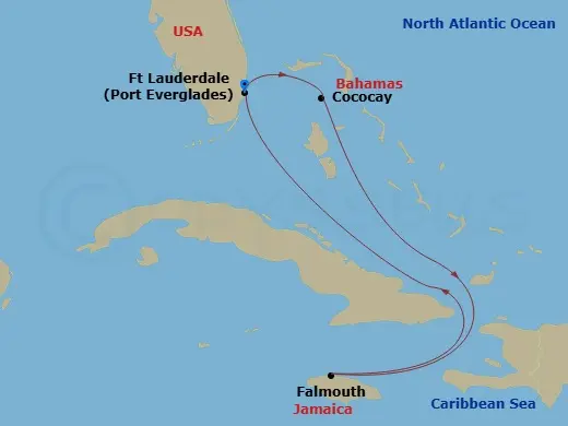 Itinerary schematic diagram