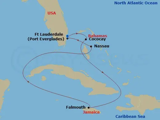 Itinerary schematic diagram