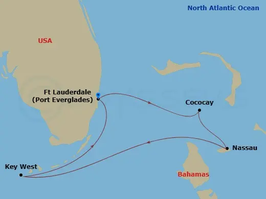 Itinerary schematic diagram