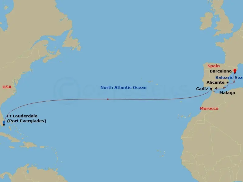 Itinerary schematic diagram