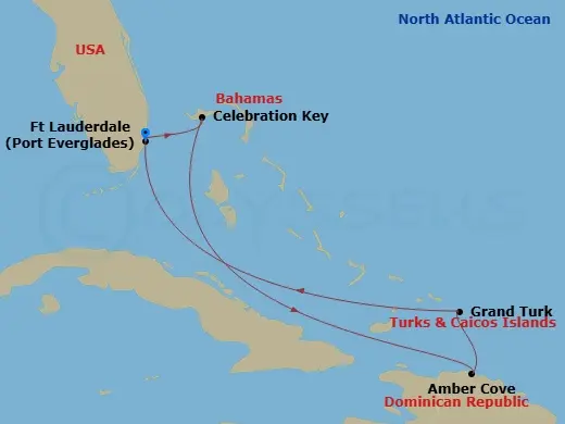 Itinerary schematic diagram