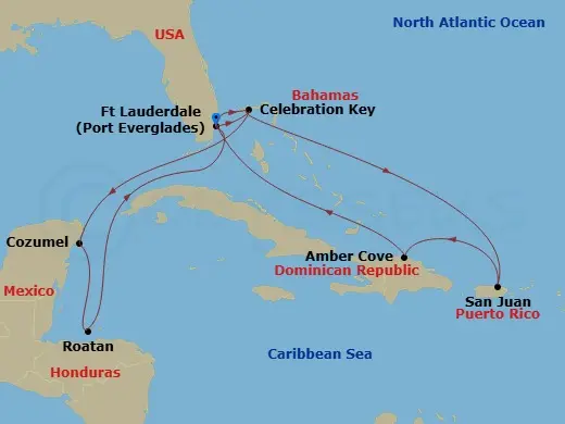 Itinerary schematic diagram