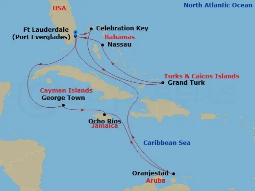 Itinerary schematic diagram