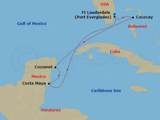 Itinerary schematic diagram