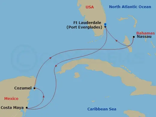 Itinerary schematic diagram