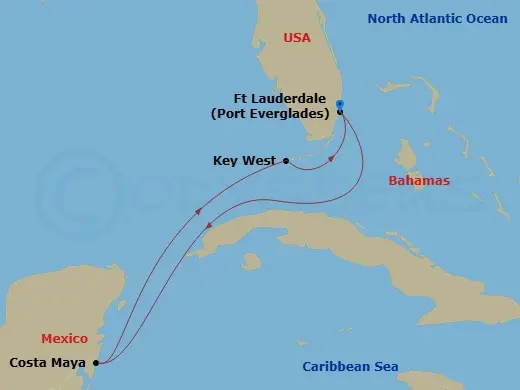Itinerary schematic diagram