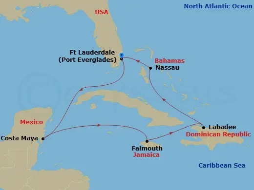 Itinerary schematic diagram