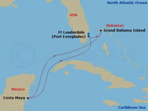 Itinerary schematic diagram