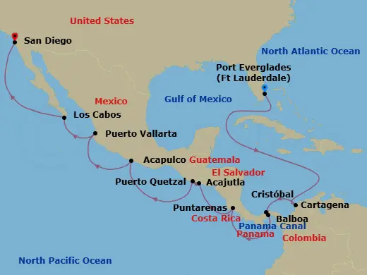 Itinerary schematic diagram