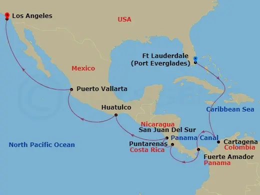 Itinerary schematic diagram