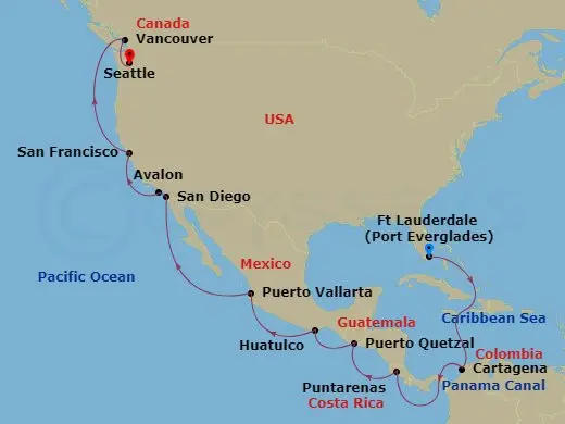 Itinerary schematic diagram