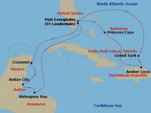 Itinerary schematic diagram