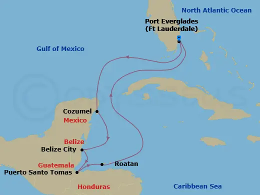 Itinerary schematic diagram