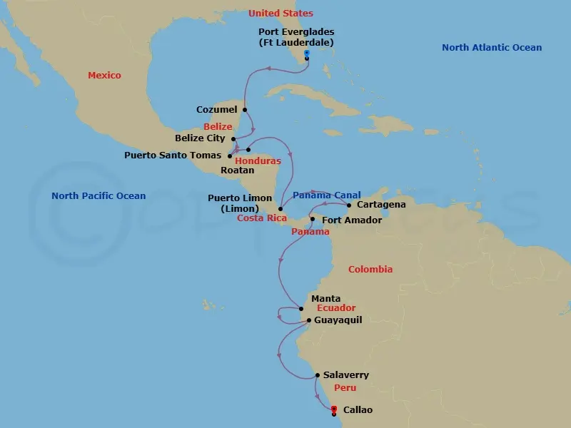 Itinerary schematic diagram