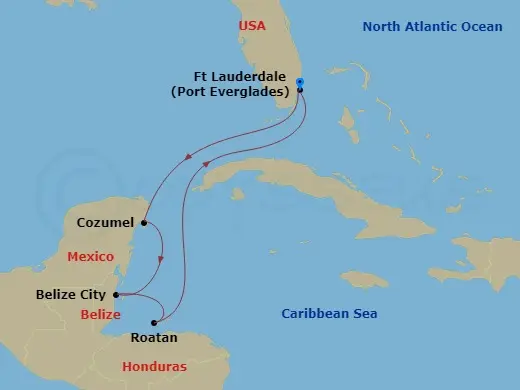 Itinerary schematic diagram