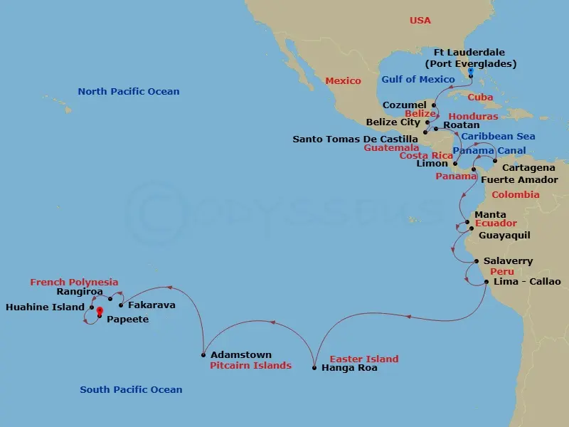 Itinerary schematic diagram
