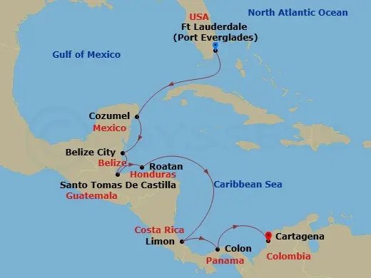 Itinerary schematic diagram