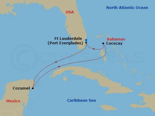 Itinerary schematic diagram