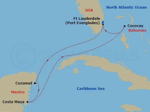 Itinerary schematic diagram