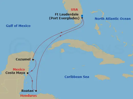 Itinerary schematic diagram