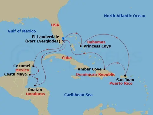 Itinerary schematic diagram
