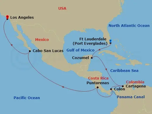 Itinerary schematic diagram