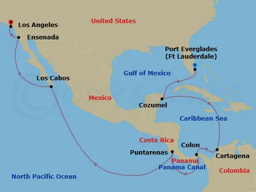 Itinerary schematic diagram