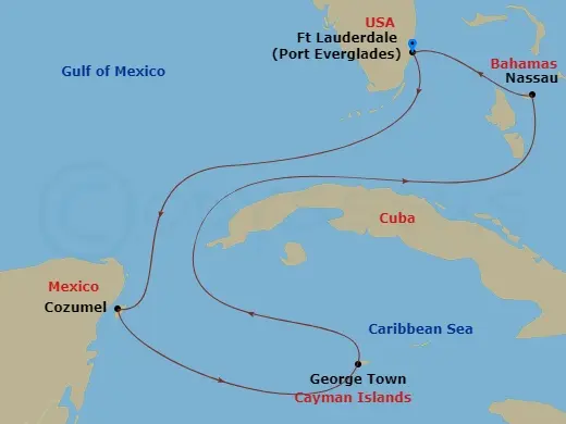 Itinerary schematic diagram