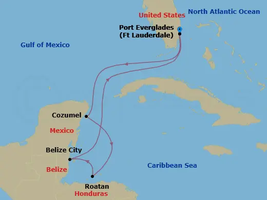 Itinerary schematic diagram