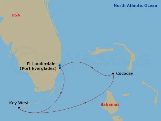 Itinerary schematic diagram