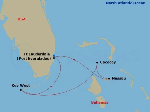 Itinerary schematic diagram