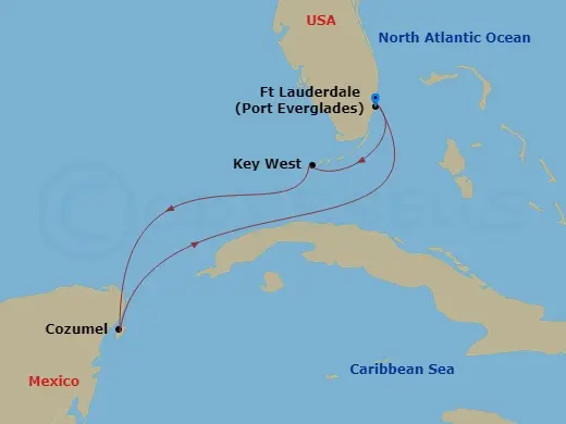 Itinerary schematic diagram