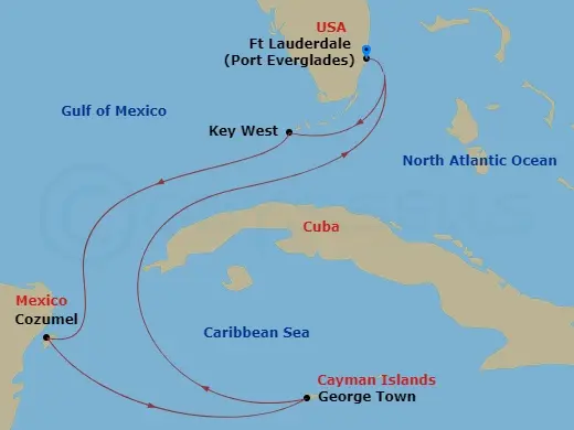Itinerary schematic diagram