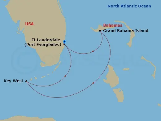Itinerary schematic diagram