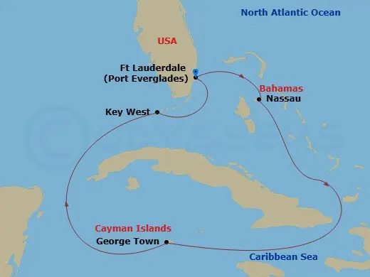 Itinerary schematic diagram