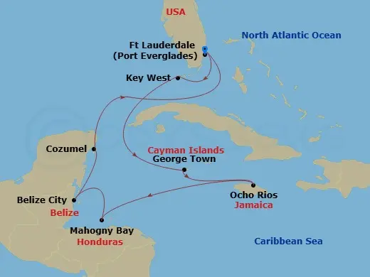 Itinerary schematic diagram